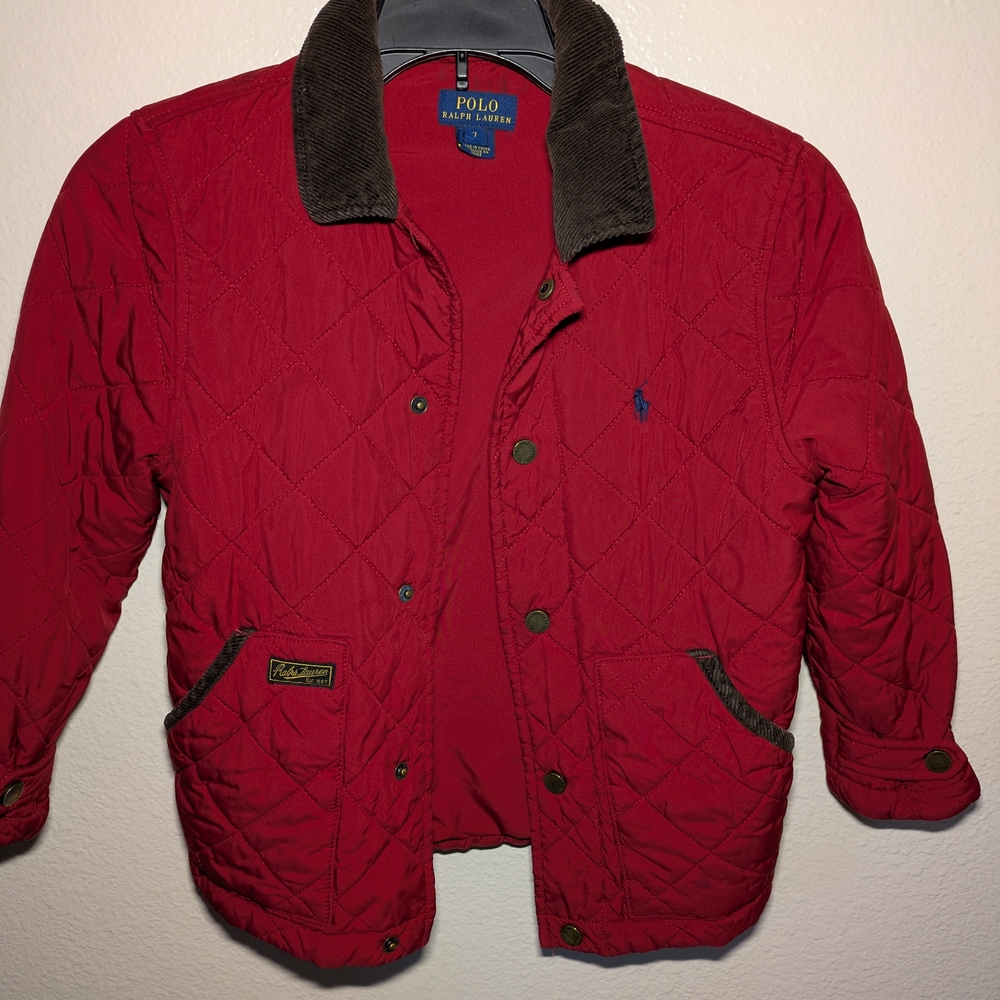 Ralph Lauren Red Jacket with Brown Corduroy Collar